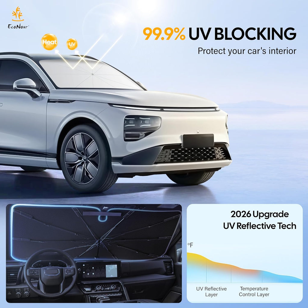 Foldable Car Windshield Sun Shade Umbrella – UV Protection & Heat Insulation Cover