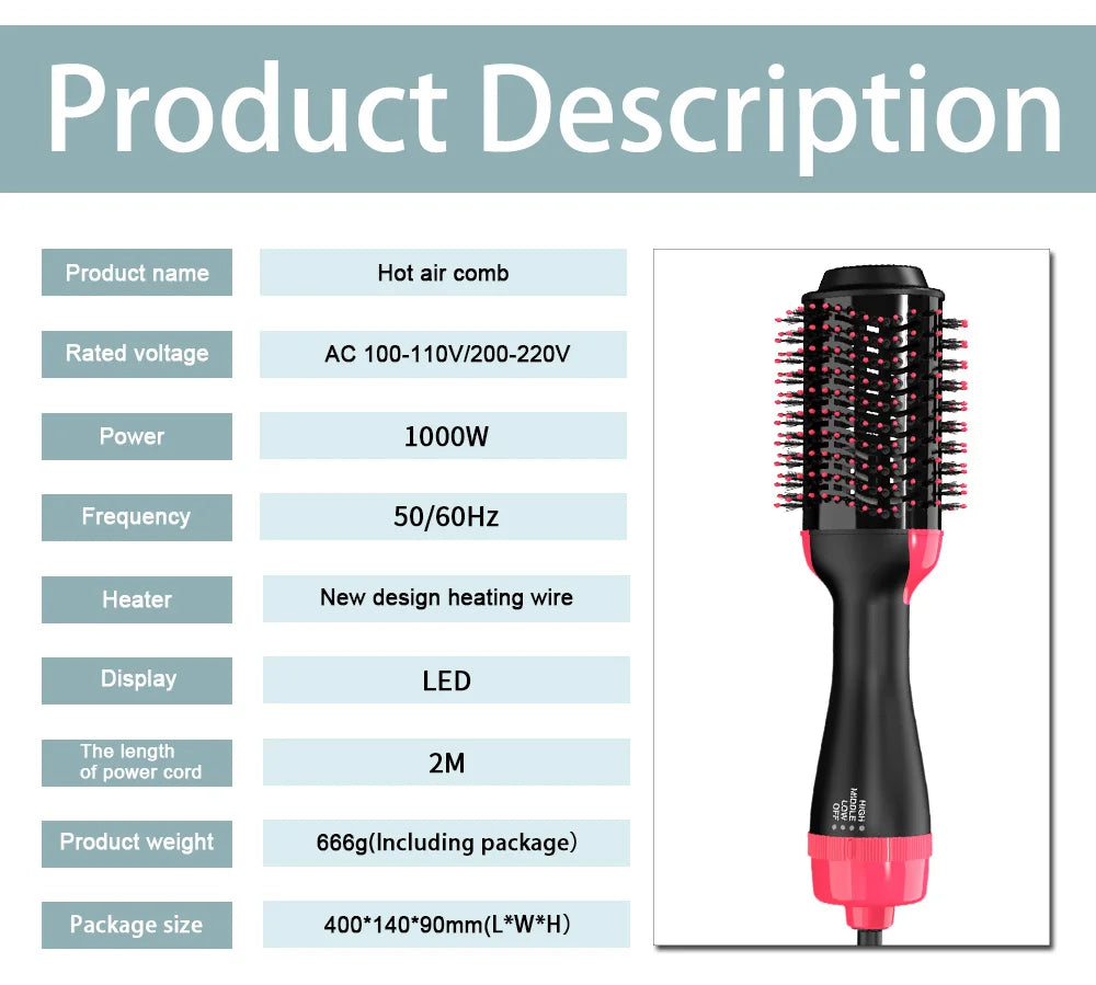 Combo Pack One Step Hot Air Brush (Dryer + Styler + Straightener + and Curler) + Facial Massage Roller  COD + FREE Shipping