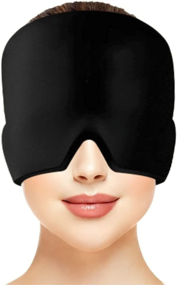 Migraine Relief Hat, One Size Fits All, Reusable Ice Gel Pack for Puffy Eyes, Stress Relief ( Random Color )
