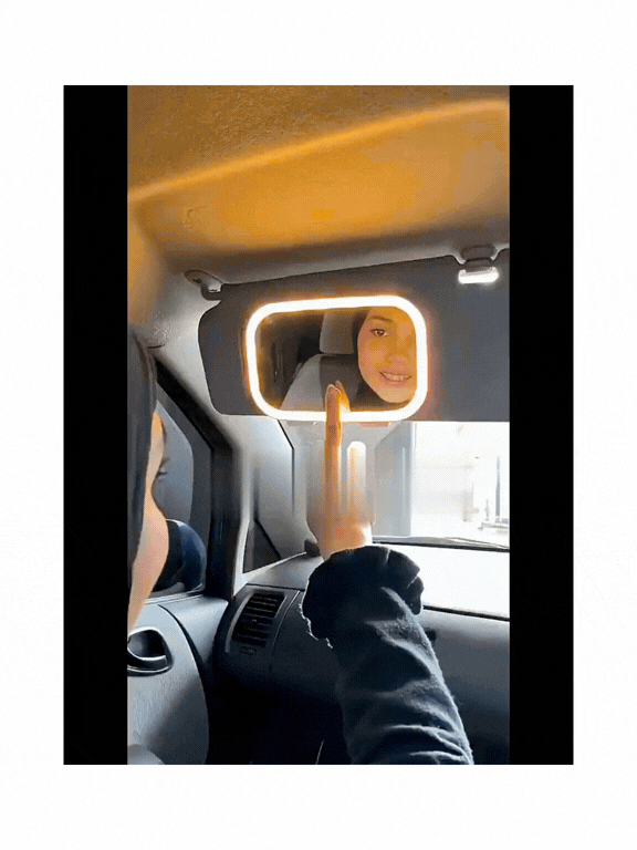 Car Sun Visor Vanity Makeup Mirror With LED Lighting Touch Control And 3 Light Modes (Random Colour)