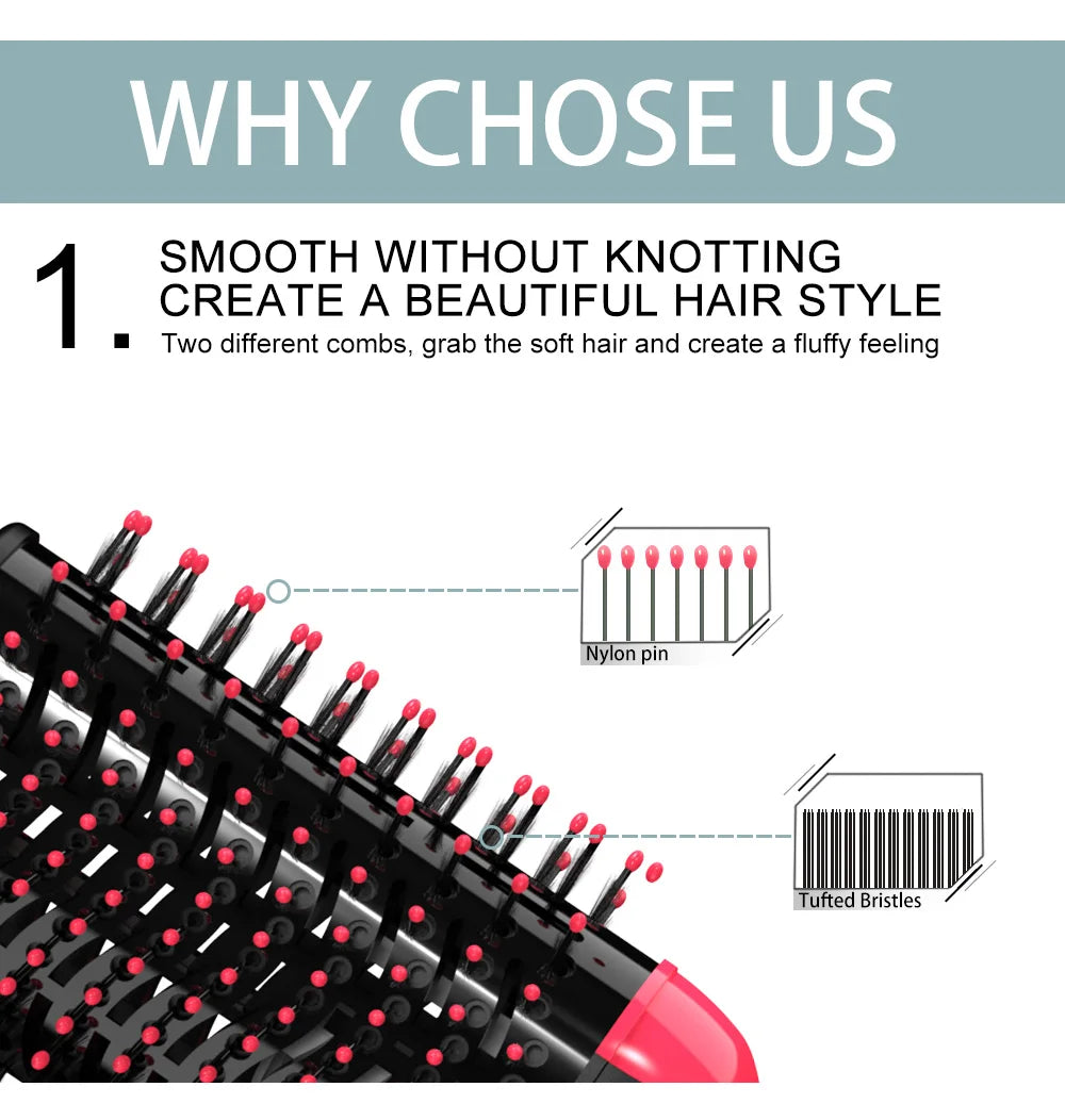 Combo Pack One Step Hot Air Brush (Dryer + Styler + Straightener + and Curler) + Facial Massage Roller  COD + FREE Shipping