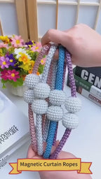 Curtain Buckle Magnetic Clip Bead Curtain Tie back Hanging Ball Curtain (1 pair) - (random color)