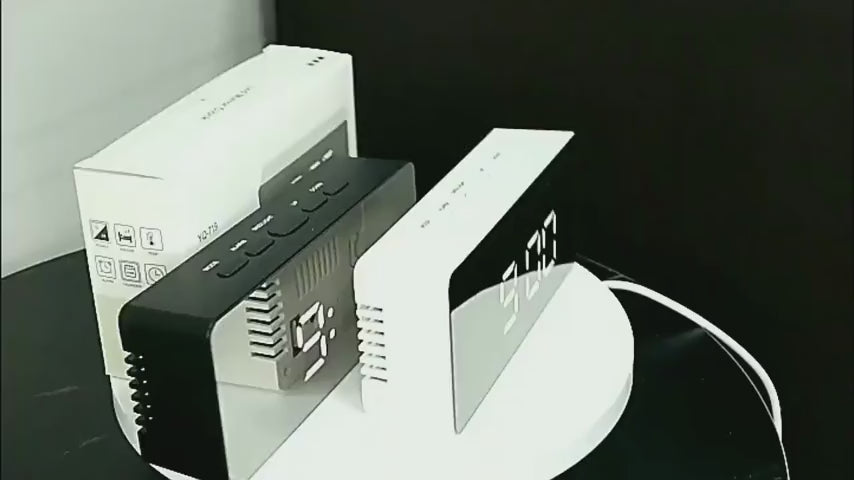 Digital LED Mirror Alarm Clock Modern Display With Time Temperature And Daily Use Convenience